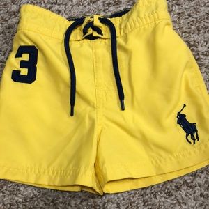 Polo by Ralph Lauren yellow boys swim trunks 9 months